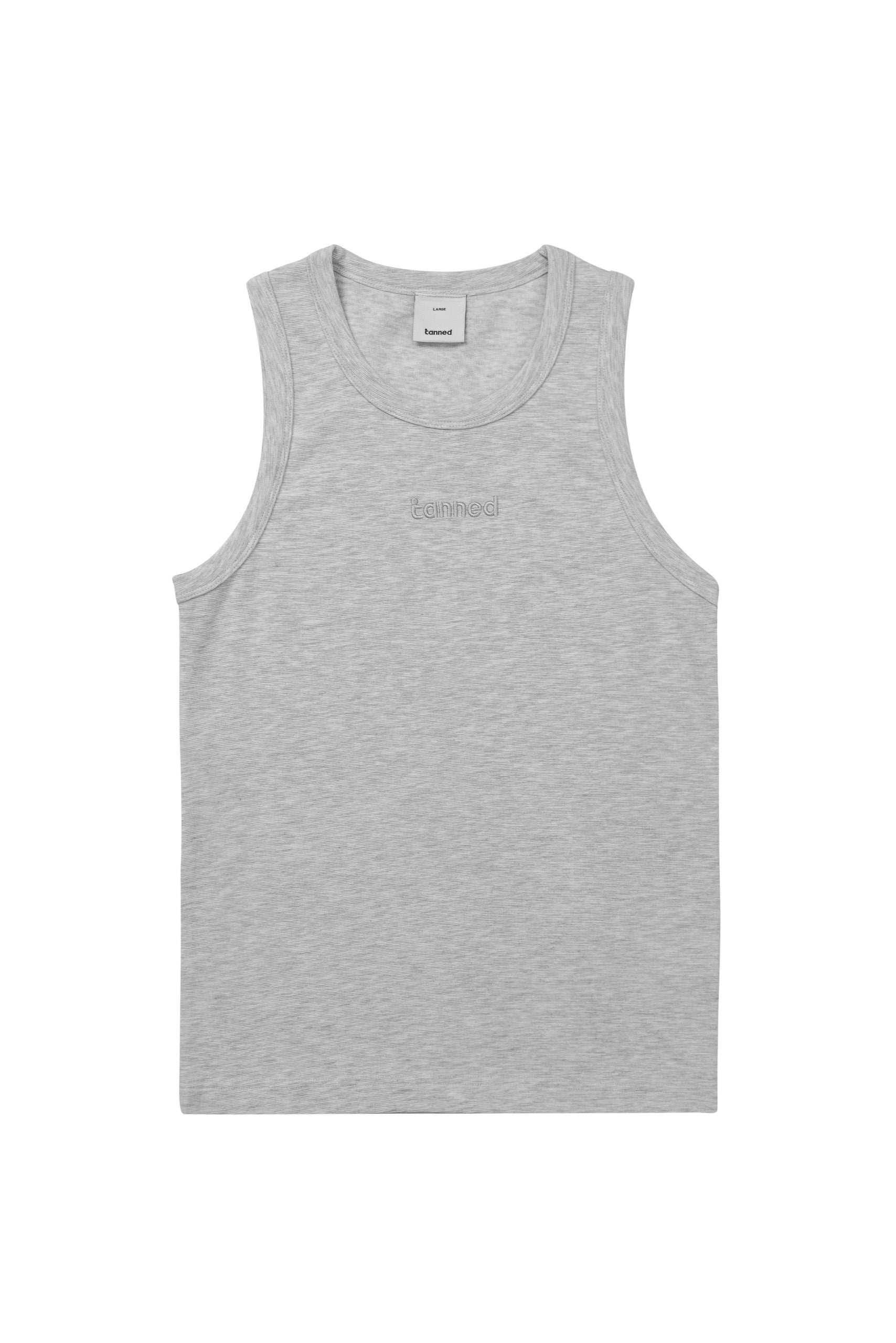 Embroidered Tank Top - Grey Marl