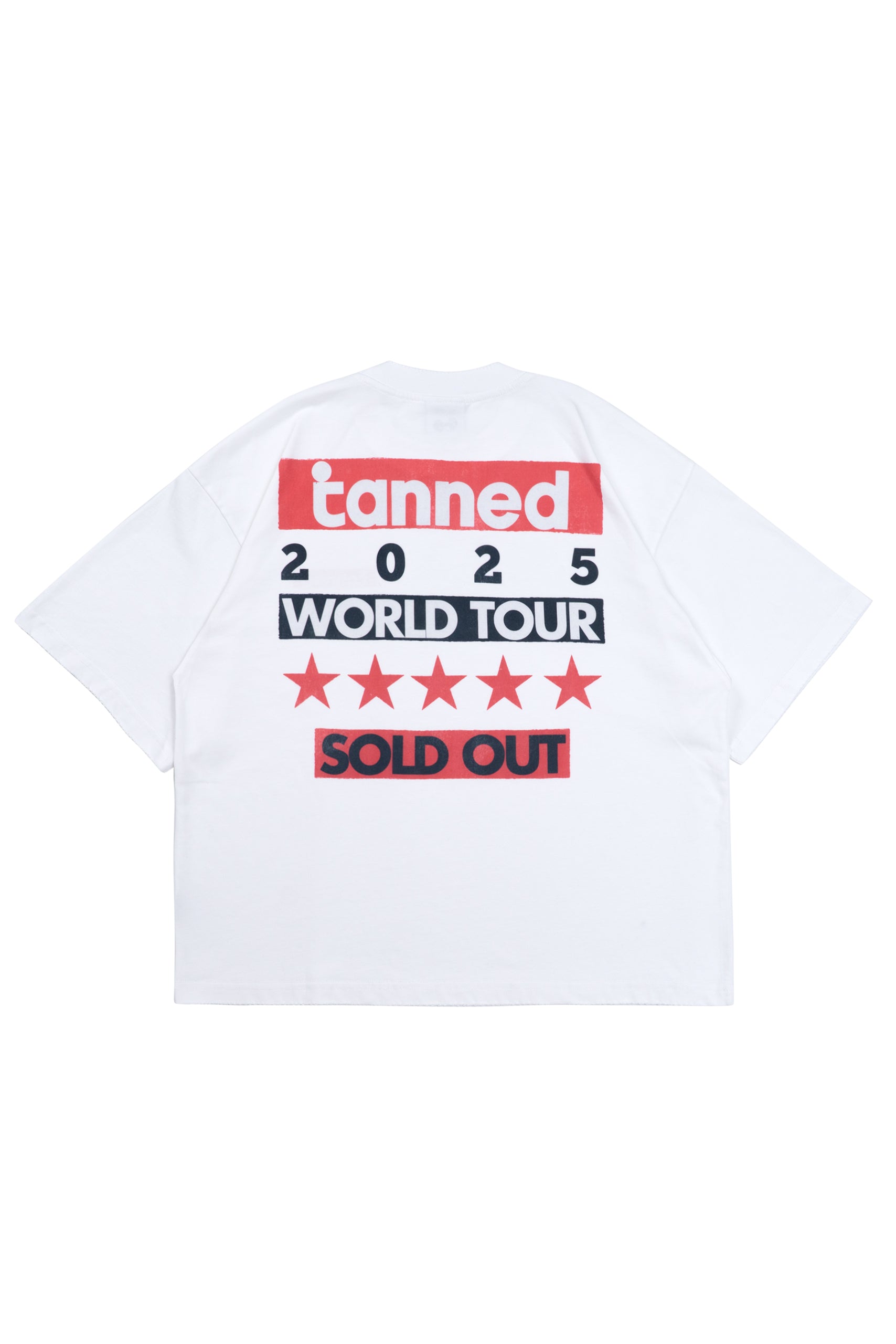 World Tour Tee (Cropped) - Washed White