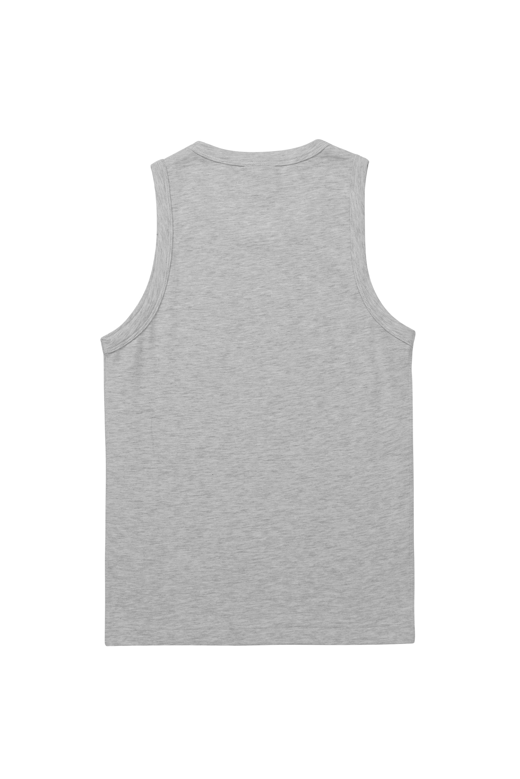 Embroidered Tank Top - Grey Marl
