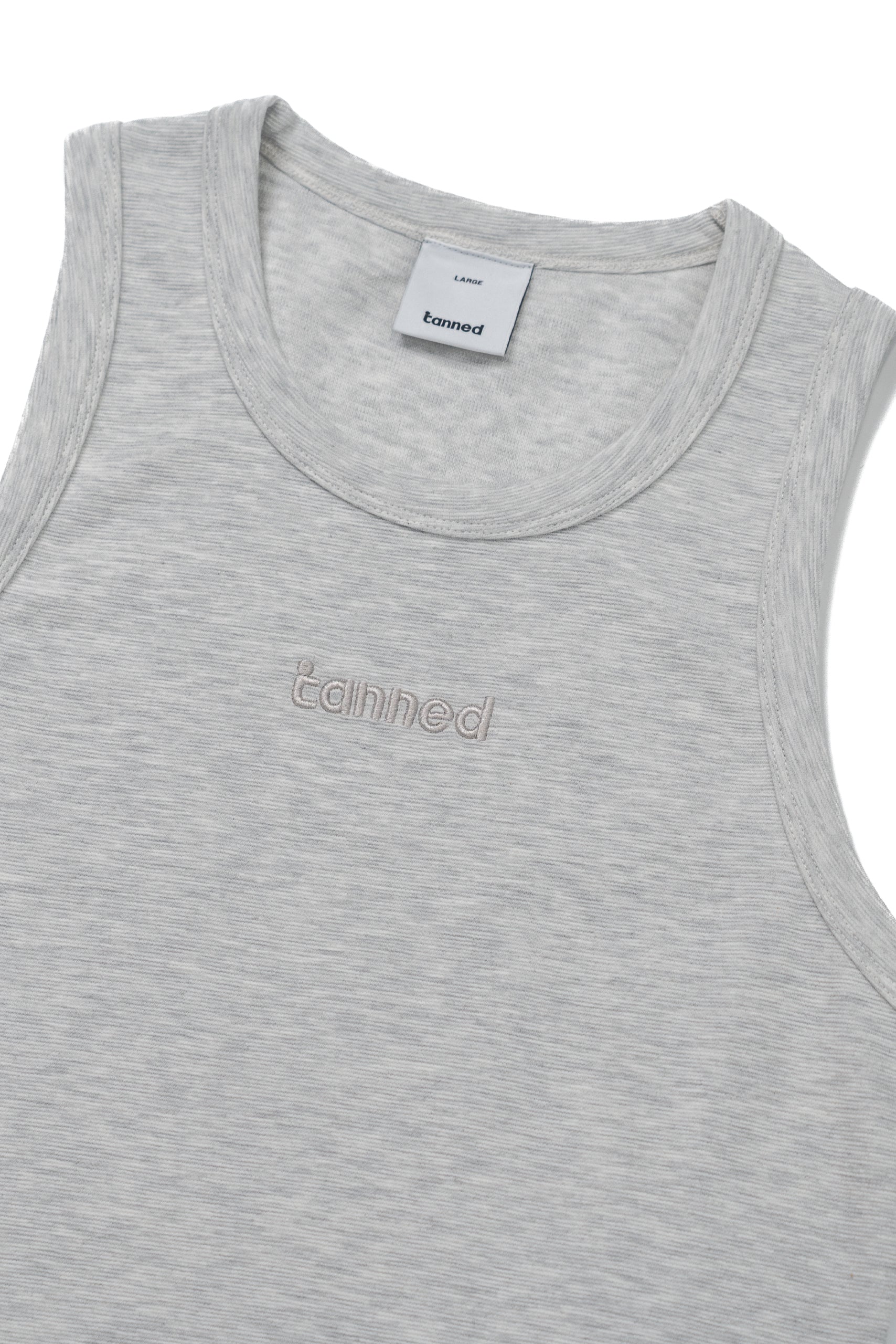Embroidered Tank Top - Grey Marl