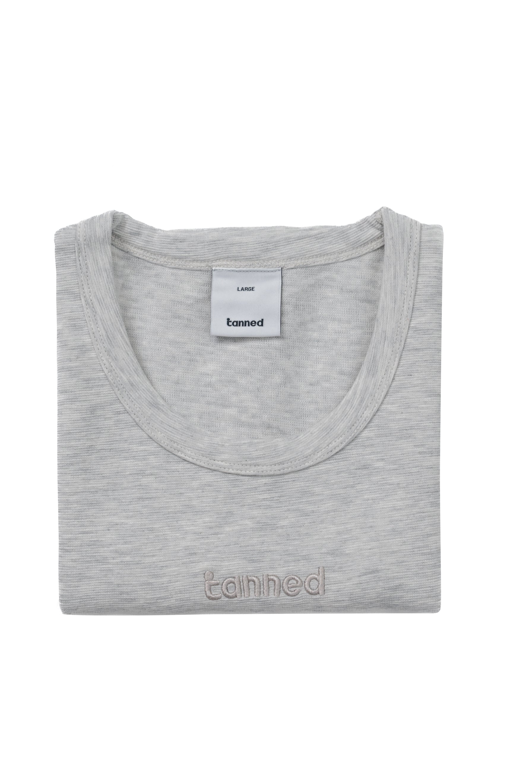 Embroidered Tank Top - Grey Marl