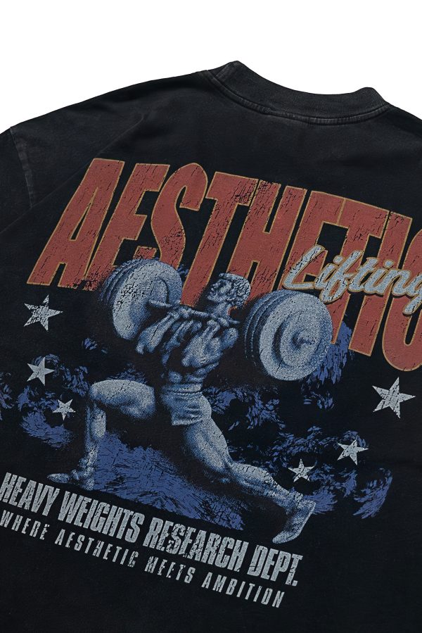 Sports Game Aesthetic Lifting Tee – Faded Black