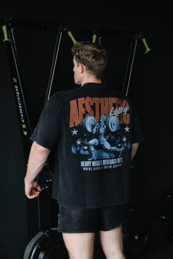 Sports Game Aesthetic Lifting Tee – Faded Black