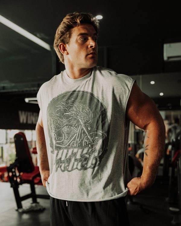 Rebels Signature Box Cut Tank – Grey Marl