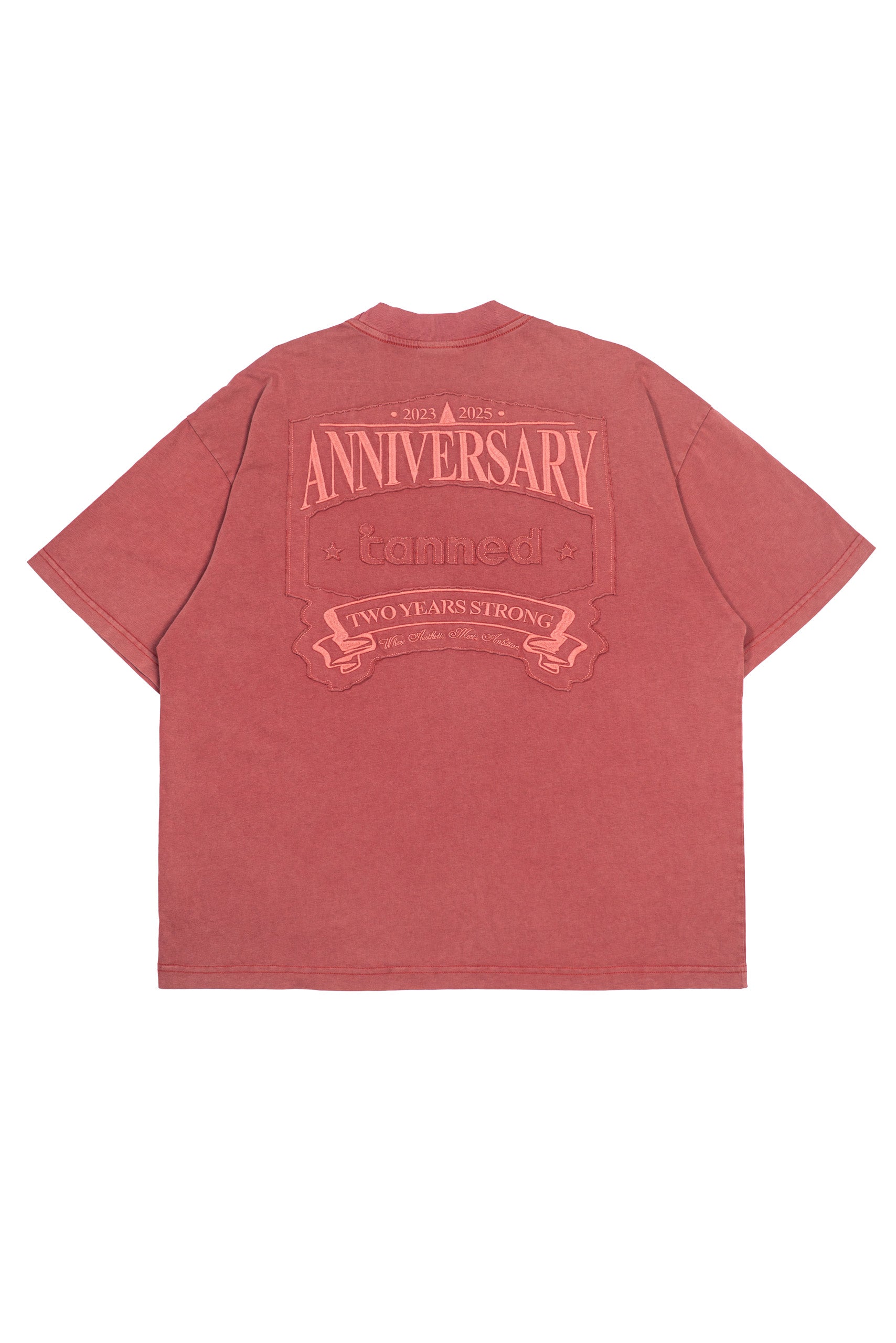 2 Years Strong Embroidered Patch Work Tee