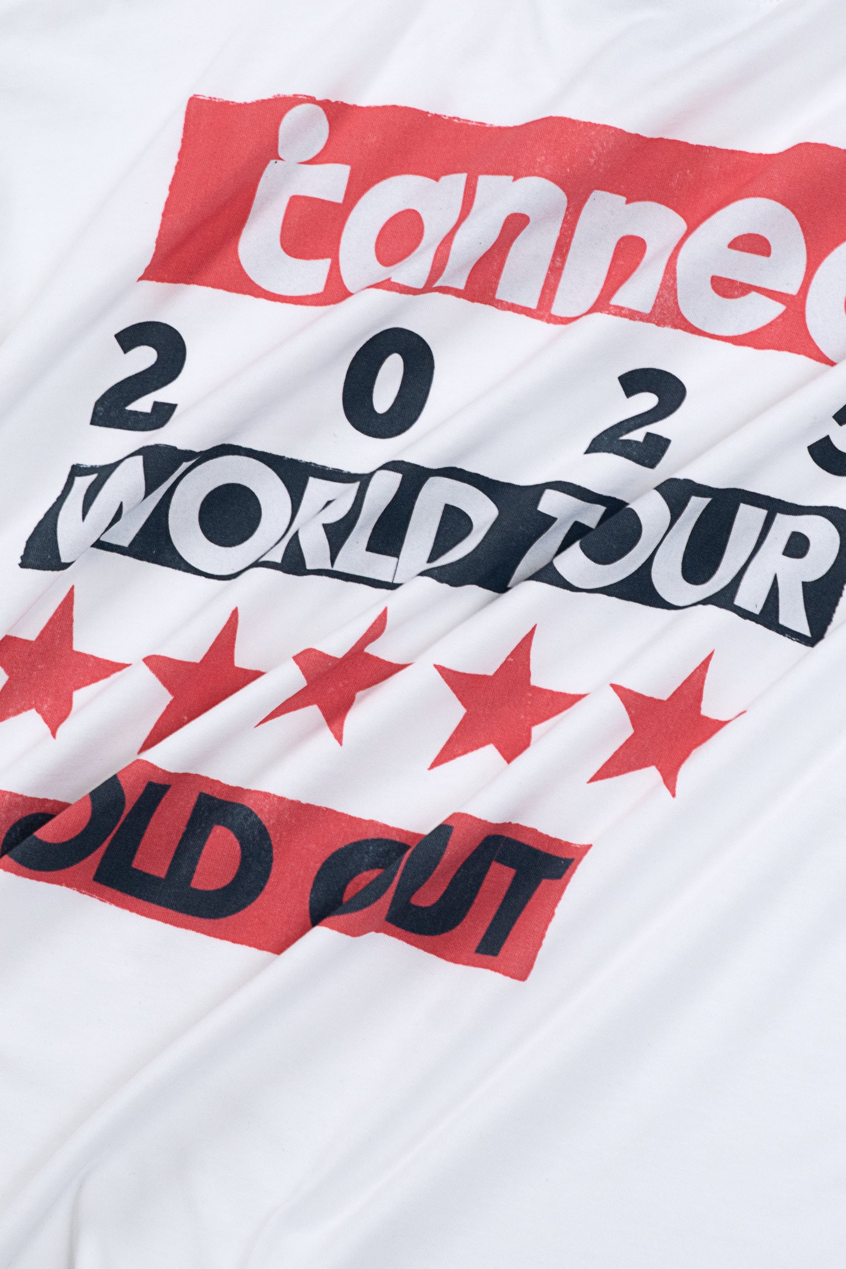 World Tour Tee (Cropped) - Washed White