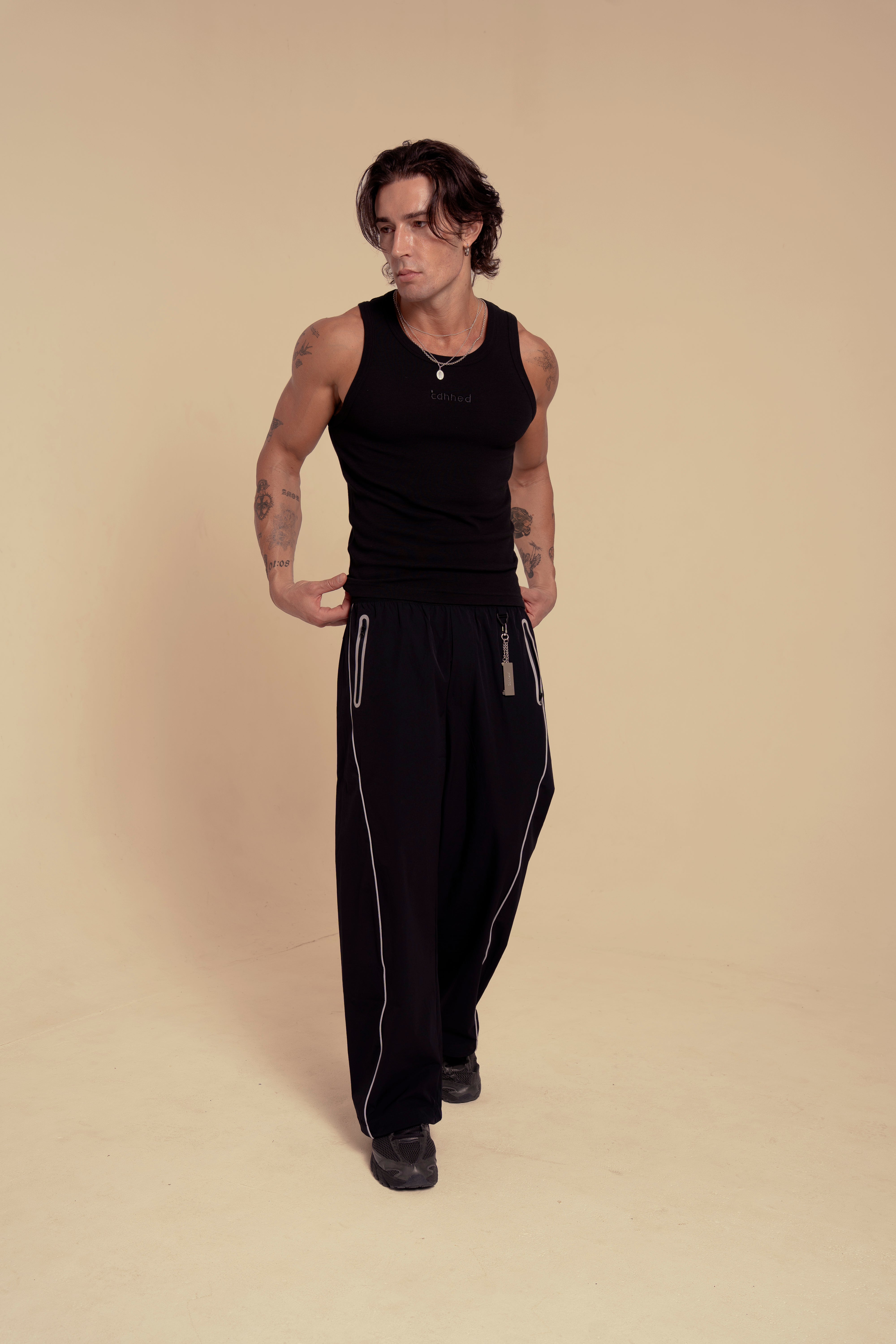 Base Logo Reflective Straight-Leg Pants