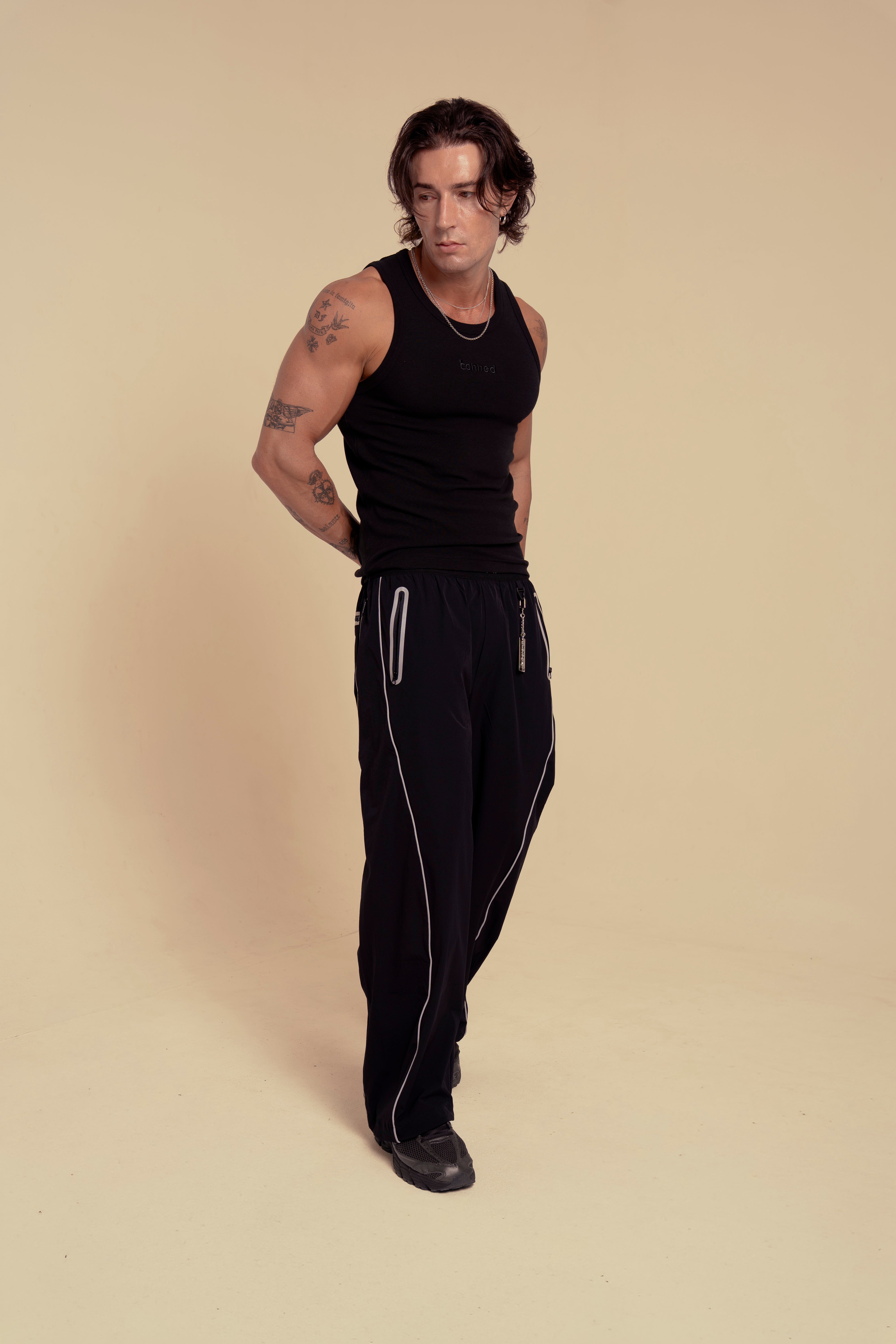 Base Logo Reflective Straight-Leg Pants